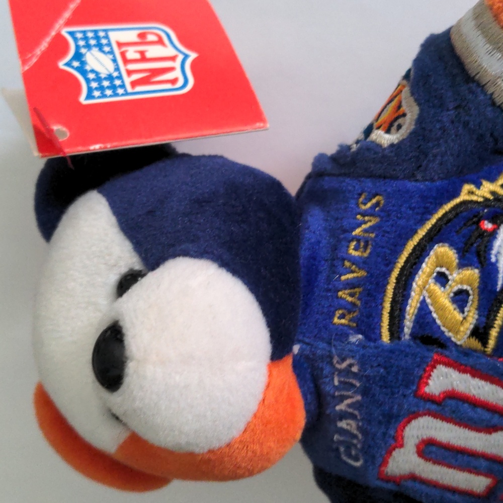 NWT NFL Giants Ravens Plush Bear - Blue, Orange, White, Superbowl XXXV - Picture 2 of 10